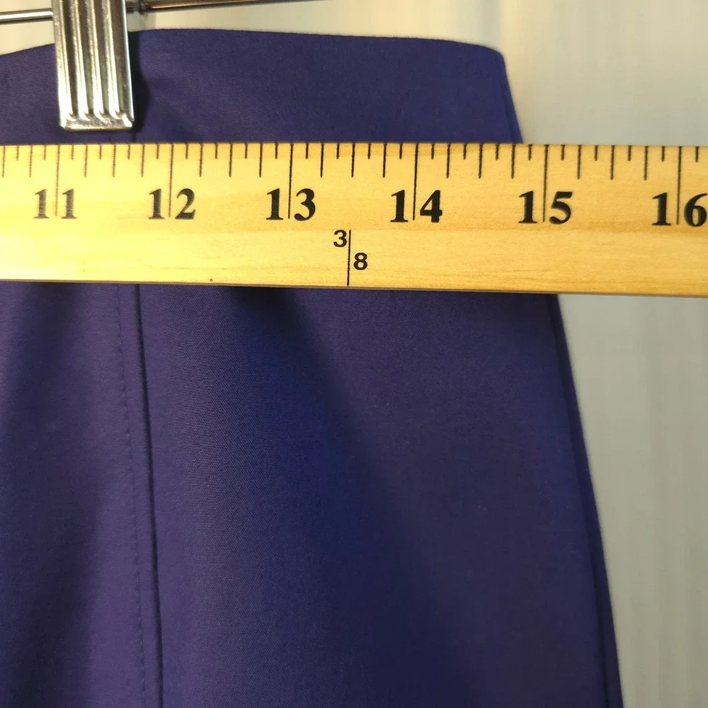 Worth New York Blue Zip Front Jacket Pencil Skirt Set Womens 4 Career Structured